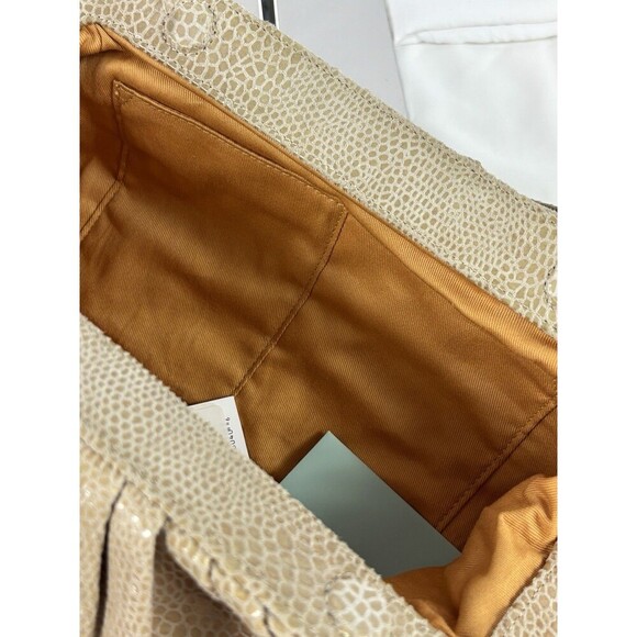 Hobo International Pillow Frame Clutch Tan Leather Snake Reptile Shoulder Strap - Picture 3 of 10